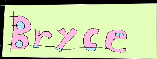 Bryce letter forms using drag line tool.
